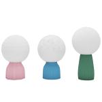Conjunto de 3 Candeeiros de Mesa de Cabeceira 3D Candeeiros de Mesa com 3 Cores Brilho Ajustável em 10 Níveis Conexão USB Branco