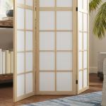 Biombo Dobrável de 3 Painéis Separador de Ambientes de Interior para Sala de Estar Dormitório e Escritório 120x170 cm Madeira e Branco