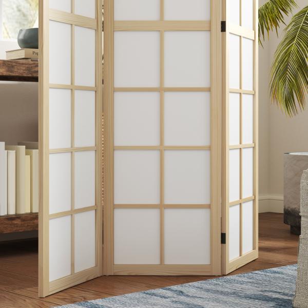 Biombo Dobrável de 3 Painéis Separador de Ambientes de Interior para Sala de Estar Dormitório e Escritório 120x170 cm Madeira e Branco