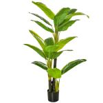 Bananeira Artificial 150 cm Planta Artificial com Vaso e 18 Folhas Planta Artificial para Decoração Verde