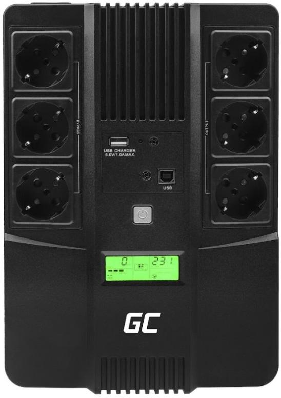 UPS Interactiva Power Supply AiO 800VA 480W (6x Schuko) - GREEN CELL