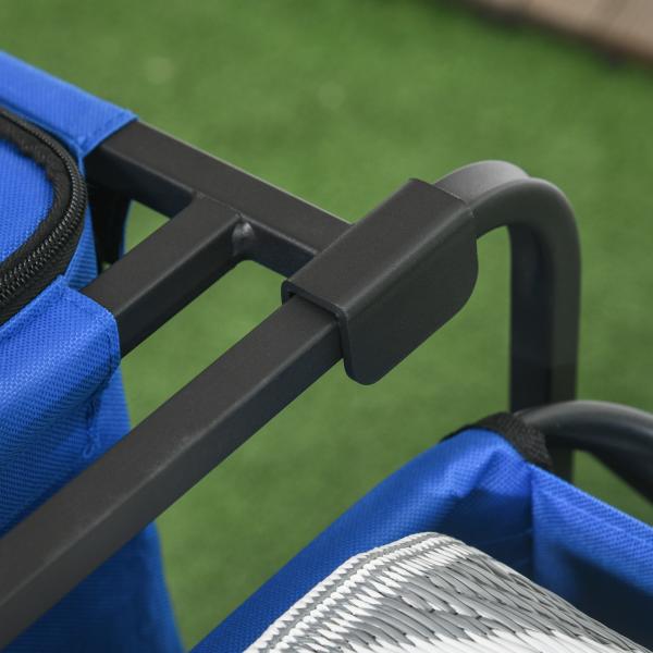 Carrinho de Transporte Dobrável com Bolsa Térmica Removível Capacidade 100 kg para Campismo Praia 113x57x77 - 100 cm Azul