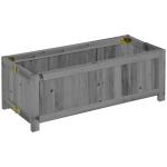 Floreira de Madeira Dobrável Floreira Elevada para Cultivo de Vegetais e Flores no Pátio Varanda Terraço 70x30x25 cm Cinzento