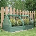 Floreira Exterior Grande com Mini Estufa com Base Aberta para Jardim Terraço Varanda 185x95x92 cm Cinzento e Verde