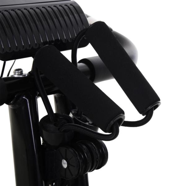 Bicicleta ergométrica dobrável ajustável em altura e resistência com tela LCD e assento com encosto 51x97x115 cm Preto
