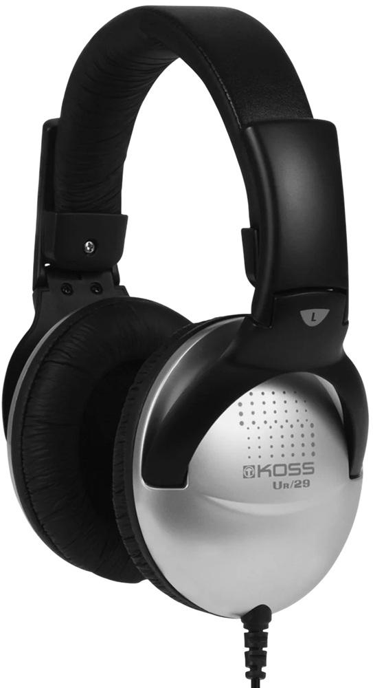 Auscultadores UR29 c/ Fios (Preto/Prateado) - KOSS
