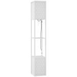 Candeeiro de Pé de Madeira com Estantes Lâmpada E27 Máx. 40W com Interruptor 26x26x156 cm Branco