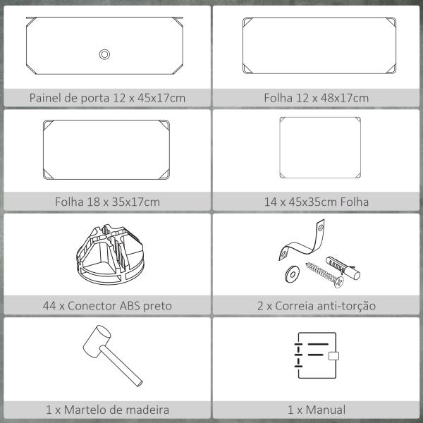 Sapateira Modular de Cubos de Plástico Armário Modular para Sapatos com 12 Cubos com Porta Desenho de DIY 94x37x108 cm Preto