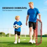 Rede de Rebote Dobrável para Treino Desportivo Ajustável em 5 Níveis de Ângulo com Tubo de Aço 100x95x90 cm Vermelho