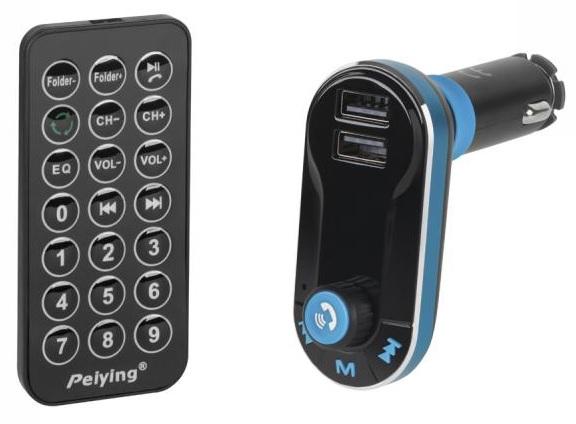 Transmissor Auto LCD FM c/ MP3 - SD - USB (Bluetooth) e Comando + Carregador USB