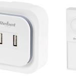 Campainha s/ Fios c/ 2 Tomadas USB (36 Melodias) - REBEL