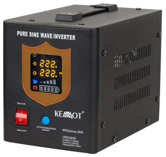 Conversor 12V - 220V 500W (ONDA PURA) Estabilizador Tensão c/ Função Carregamento Bateria (Preto)