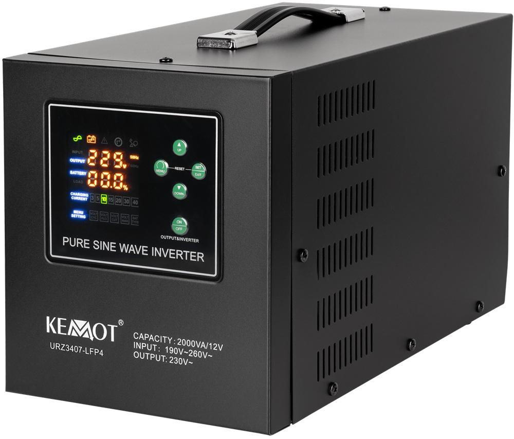 Conversor 12V - 220V 1200W (ONDA PURA) Estabilizador Tensão c/ Função Carregamento Bateria - KEMOT