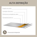 Espelho de Parede Retangular 90x60 cm com Moldura de Metal Espelho Decorativo para Sala Quarto Entrada Preto