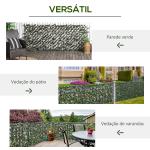 Vedação com Treliça Expansível de 2 Peças com Folhas Artificiais Parede de Folhas com Vime Decorativa Vedação de Privacidade 295x70 cm Verde