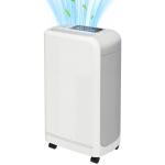 Desumidificador 12L/dia Depósito de Água 0,8L com Rodas Temporizador de 24 Horas Ecrã Digital de Humidade Branco