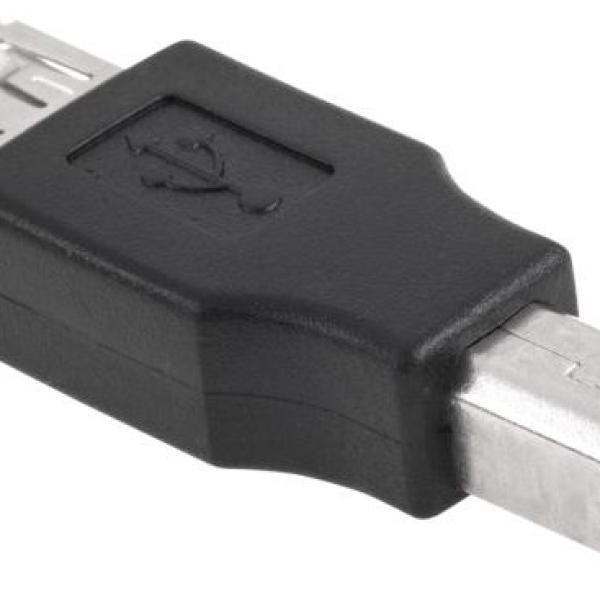 Ficha Adaptadora USB B Macho - USB A Fêmea