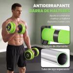 Conjunto de Halteres 20kg 4 em 1 Conjunto de Pesos com Kettlebell Barra de Pesos para Treino de Força em Casa Ginásio Verde