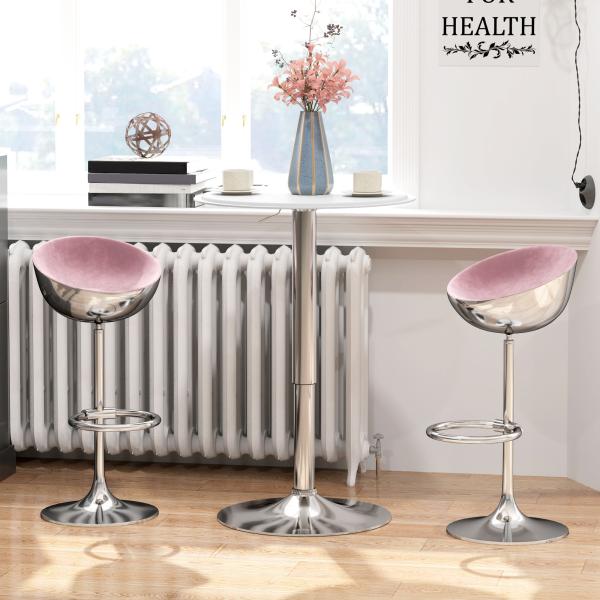 Mesa de Bar com Altura Ajustável Giratória 360° com Base Redonda Mesa Alta Moderna para Cozinha Ø63x67 - 93 cm Branco