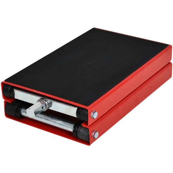 Plataforma de Elevação Tipo Tesoura com Altura Ajustável Carga 500kg 41,5x23,5x10 - 37cm Preto e Vermelho