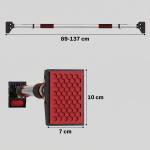 Barra de Elevação para Porta Ajustável de 95 cm a 123 cm Carga 200 kg para Exercícios e Treino Vermelho e Preto