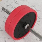 Conjunto de Barra de Pesos 30 kg com Discos Conjunto de Musculação com 6 Discos e 1 Barra para Treino de Força Levantamento de Pesos 170x26x26 cm Vermelho