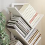 Estante em Forma de Árvore de 5 Níveis Estante de Livros com 5 Prateleiras e Estrutura de Aço 50x24x82 cm Branco