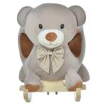 Cavalo de balanço com forma de urso para bebê acima de 18 meses com som 60x33x50