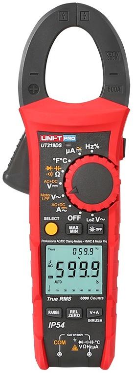 Pinça Amperimétrica Profissional Digital AC/DC 1000V 600A True RMS - UNI - T