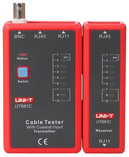 Testador de Rede, Telefone e Coaxial (RJ11, RJ45 e BNC) - UNI - T