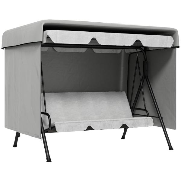 Capa Protetora para Baloiço de Jardim de 3 Lugares 215x155x150 cm Cobertura para Móveis de Exterior Cinzento Claro