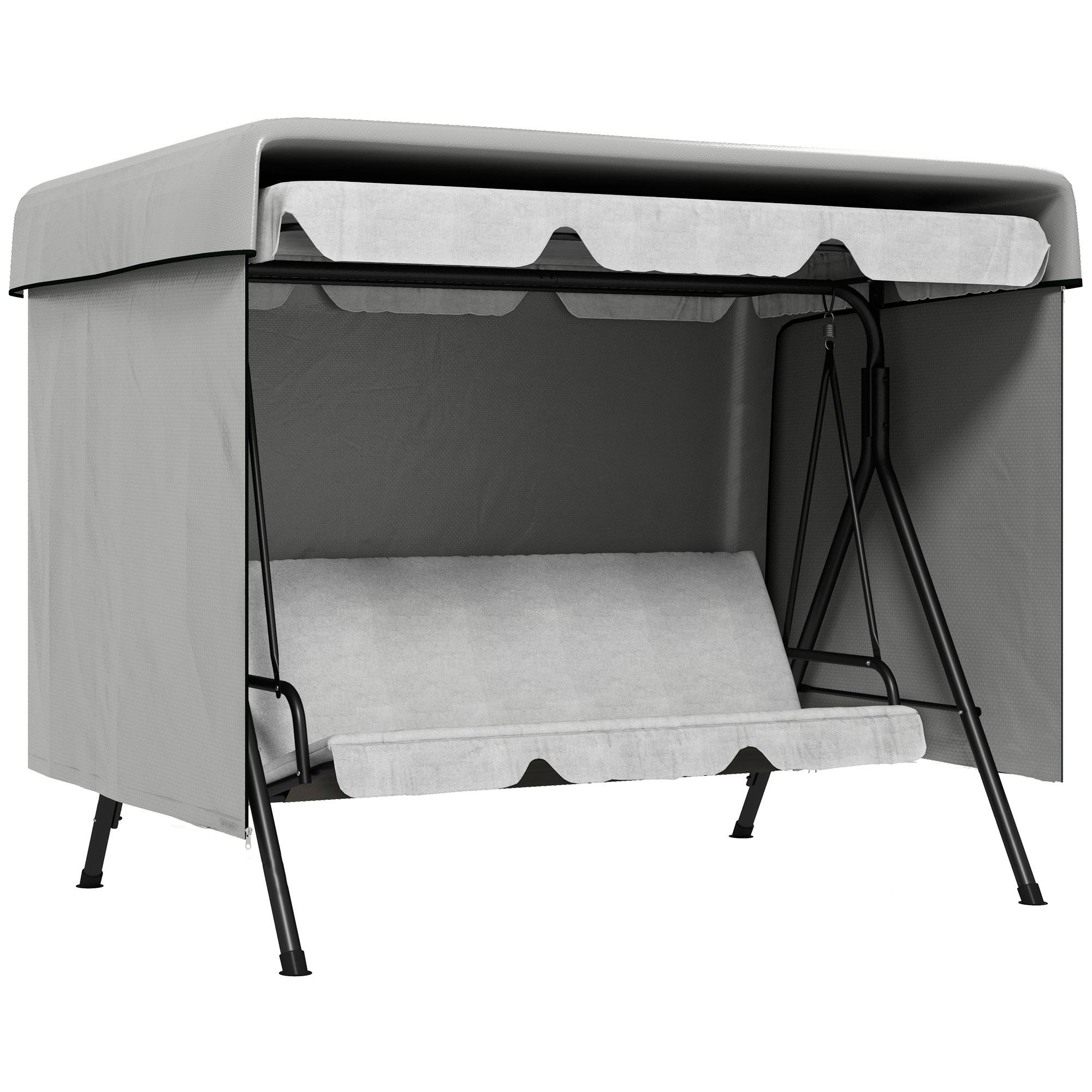 Capa Protetora para Baloiço de Jardim de 3 Lugares 215x155x150 cm Cobertura para Móveis de Exterior Cinzento Claro