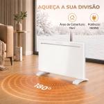 Aquecedor de Painel Inteligente 1500 W de Parede ou Independente com Temporizador Semanal, Branco