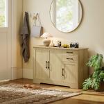 Aparador com 3 Portas Moderno para Sala de Estar com 2 Gavetas Prateleira Ajustável 120x38x79 cm Madeira