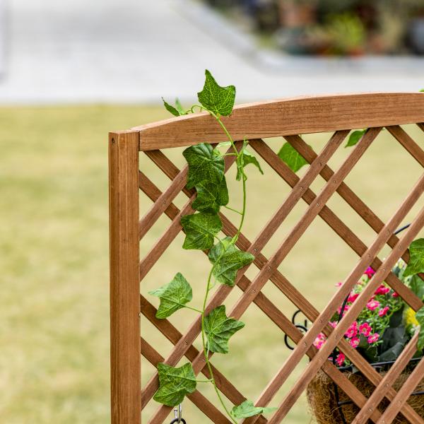 Floreira com Treliça de Madeira Caixa de Plantio com Suporte para Plantas Trepadeiras 60x30x122,5cm Madeira