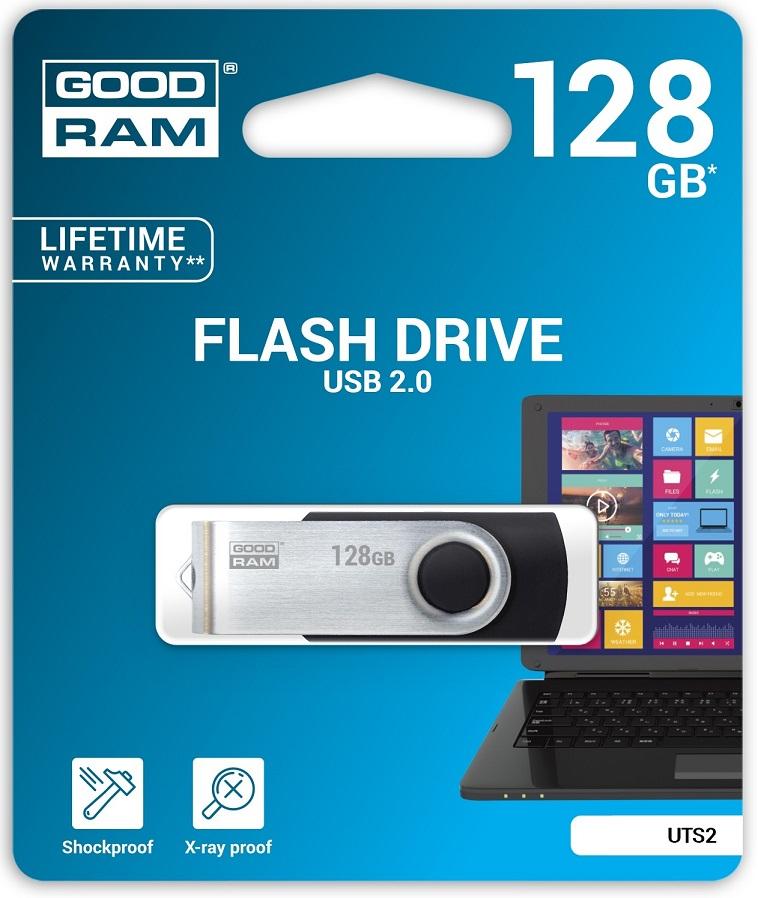 Pen Drive USB2.0 128GB UTS2 (Preto) - GOODRAM