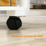 Carrinho de Cozinha com Rodas Gaveta 4 Cestas de Metal e 4 Suportes para Temperos Laterais 57x37x83cm Branco