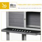 Casota para Coelhos Exterior 157,4x53x99,5 cm Gaiola Grande com Rodas, Telhado Asfáltico, Tabuleiros Removíveis e Rampa Cinzento