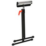 Cavalete Telescópico com Rolo Dobrável e Altura Ajustável entre 68 - 110cm com Manivela de Bloqueio Carga Máx. 60/90kg Preto e Prata