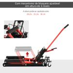 Elevador hidráulico de aço para motocicleta Suporte 680 kg 110x36x67 cm Preto e Vermelho