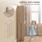 Armário de Cozinha Móvel Auxiliar de Cozinha com Prateleiras Abertas e 4 Portas de Vidro 90x35x172 cm Cinza Claro
