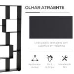 Estante Moderna Biblioteca Estreita com 8 Prateleiras para Sala Quarto e Escritório 70x24x178 cm Preto