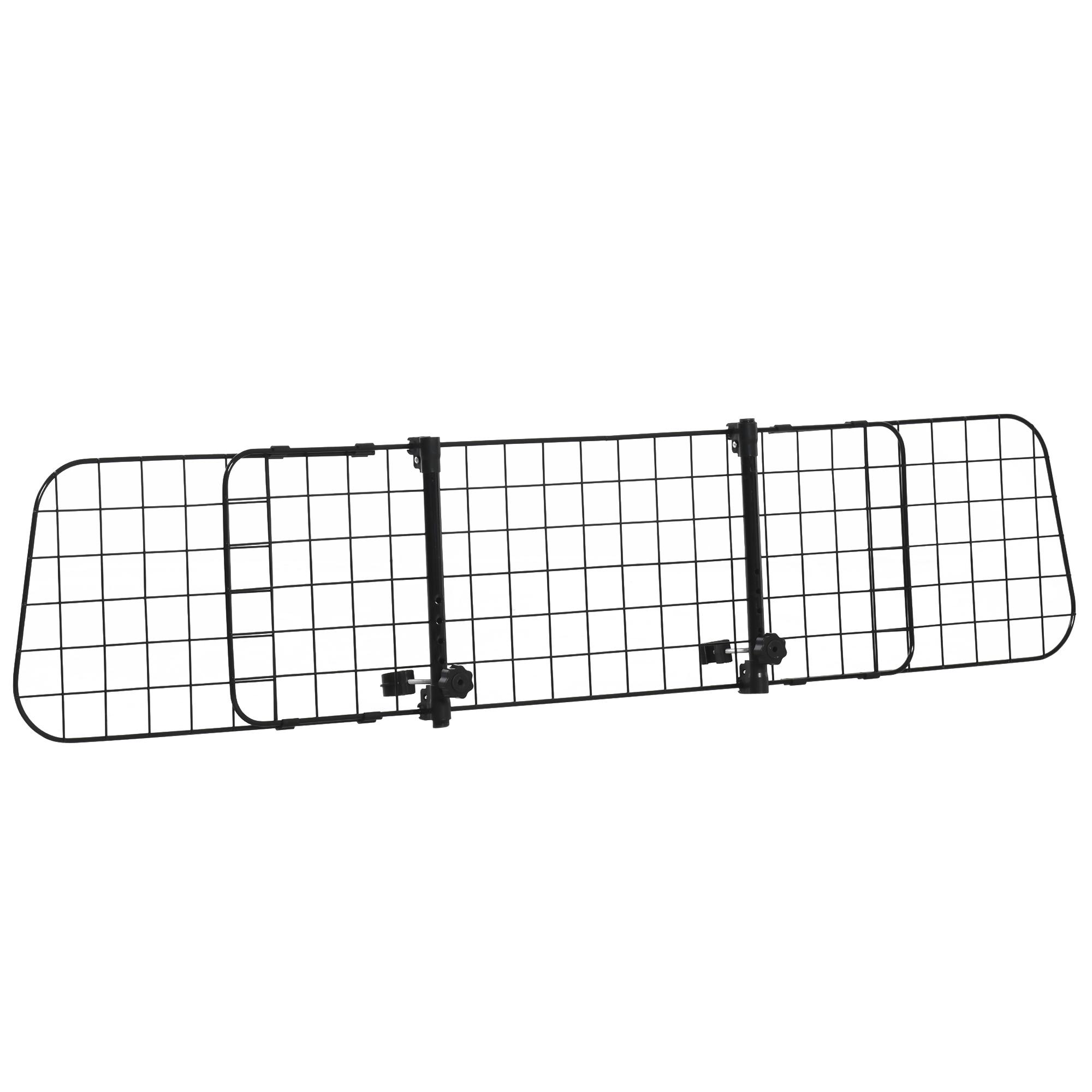 Grade de Segurança de Carro para Cães Extensível Universal Grade de Segurança para Cães com Largura Ajustável 91 - 152x30cm Preto