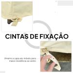Capa Protetora para Banco 2 Lugares Capa Protetora de Móveis Impermeável Exterior Jardim Proteção contra Chuva e Sol 140x84x56/94cm Creme
