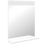 Espelho Casa de Banho de Parede com Prateleira Espelho para Entrada Corredor 50x12x60 cm Branco
