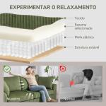 Sofá de 3 Lugares Sofá Sala de Estar 212x80x88 cm Estofado em Veludo Canelado com 2 Almofadas Desenho Moderno Verde