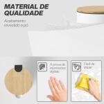 Balde do Lixo para Cozinha com Pedal 30L Cubo de Lixo Metálico com Tampa de Fecho Suave e Balde Removível 36x30x60,5 cm Branco e Madeira