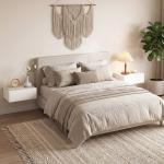 Conjunto de 2 Mesas de Cabeceira de Parede Mesas de Cabeceira Flutuantes com 1 Gaveta para Quarto 40x30x15 cm Branco