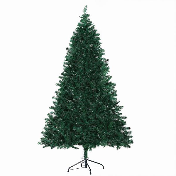 Árvore de Natal Artificial 180cm com 1000 Ramos de PVC Suporte Metálico Decoração de Natal para Interiores Ø102x180cm Verde
