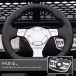 Carro Elétrico para Crianças com Bateria de 12V 2 Motores Controlo Remoto 2,4G Faróis Buzina Velocidade Ajustável 100x65x72 cm Preto
